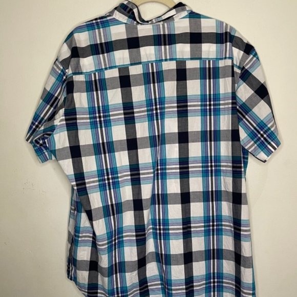 Columbia Sportswear Short Sleeve Button Down Men's XXL Blue Plaid Regular Fit - Picture 2 of 6